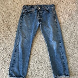 Levi's Men's Straight Jeans - Medium Blue Denim 501 34/30